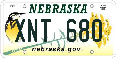 NE license plate XNT680
