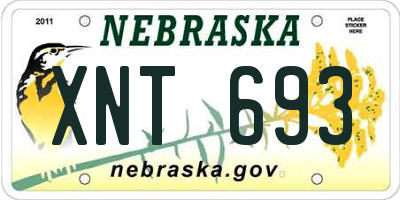 NE license plate XNT693