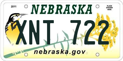 NE license plate XNT722
