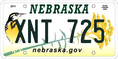 NE license plate XNT725