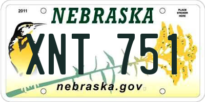 NE license plate XNT751