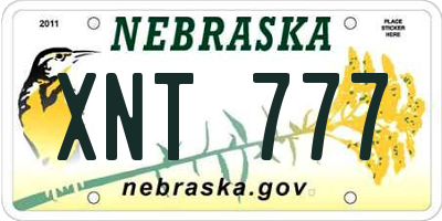 NE license plate XNT777