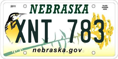 NE license plate XNT783
