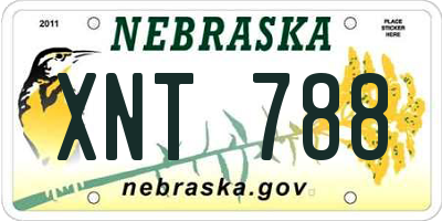 NE license plate XNT788