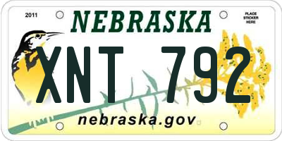 NE license plate XNT792