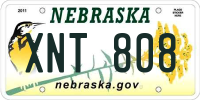 NE license plate XNT808