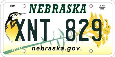 NE license plate XNT829