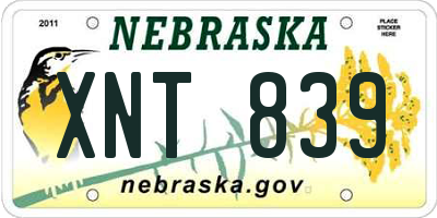 NE license plate XNT839