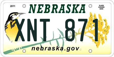NE license plate XNT871