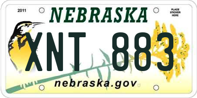 NE license plate XNT883