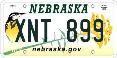 NE license plate XNT899