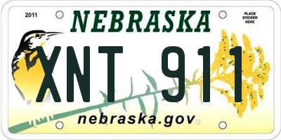 NE license plate XNT911