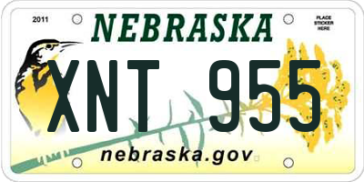 NE license plate XNT955