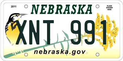 NE license plate XNT991