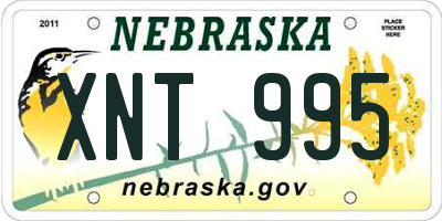 NE license plate XNT995
