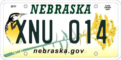 NE license plate XNU014
