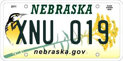 NE license plate XNU019
