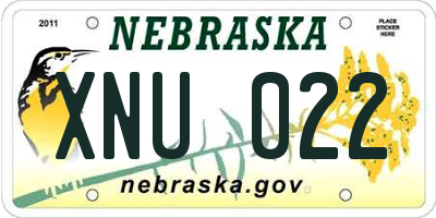 NE license plate XNU022