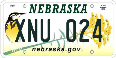 NE license plate XNU024