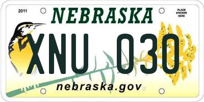 NE license plate XNU030