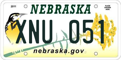 NE license plate XNU051