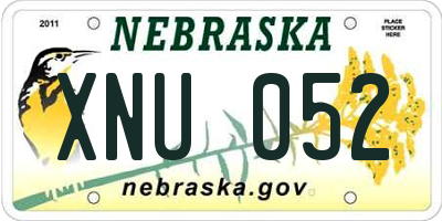 NE license plate XNU052