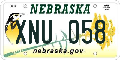 NE license plate XNU058