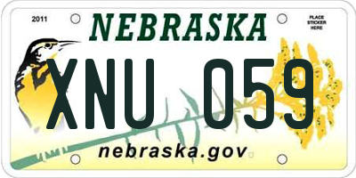 NE license plate XNU059