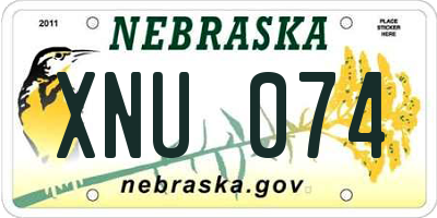 NE license plate XNU074