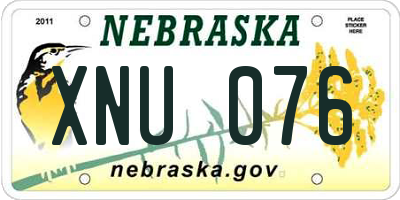 NE license plate XNU076