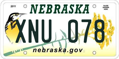 NE license plate XNU078