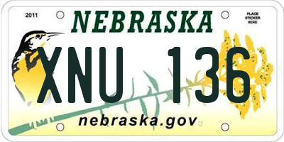 NE license plate XNU136
