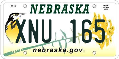 NE license plate XNU165