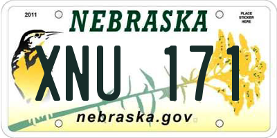 NE license plate XNU171