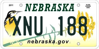 NE license plate XNU188