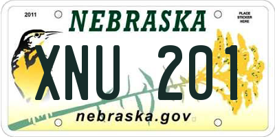 NE license plate XNU201