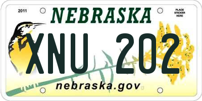 NE license plate XNU202