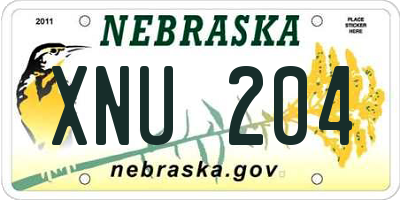 NE license plate XNU204