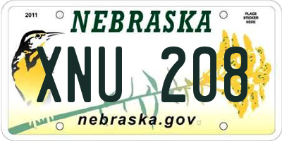 NE license plate XNU208
