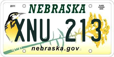 NE license plate XNU213