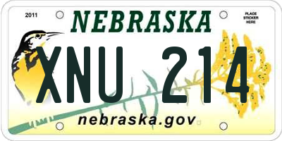 NE license plate XNU214