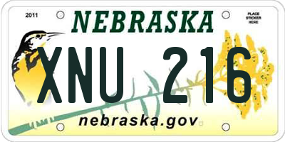 NE license plate XNU216
