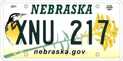 NE license plate XNU217