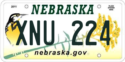NE license plate XNU224