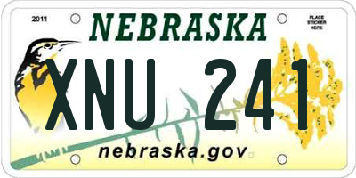 NE license plate XNU241