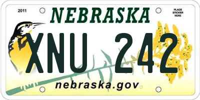 NE license plate XNU242