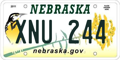 NE license plate XNU244