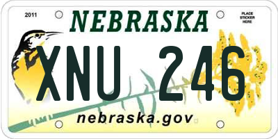 NE license plate XNU246