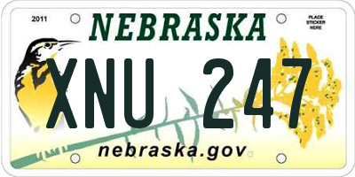 NE license plate XNU247