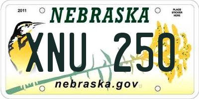 NE license plate XNU250
